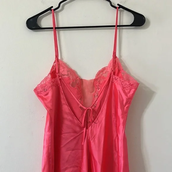 Victoria’s Secret Pink Lace Tie Back Adjustable Straps Camisole Tank Top Medium - Picture 8 of 9